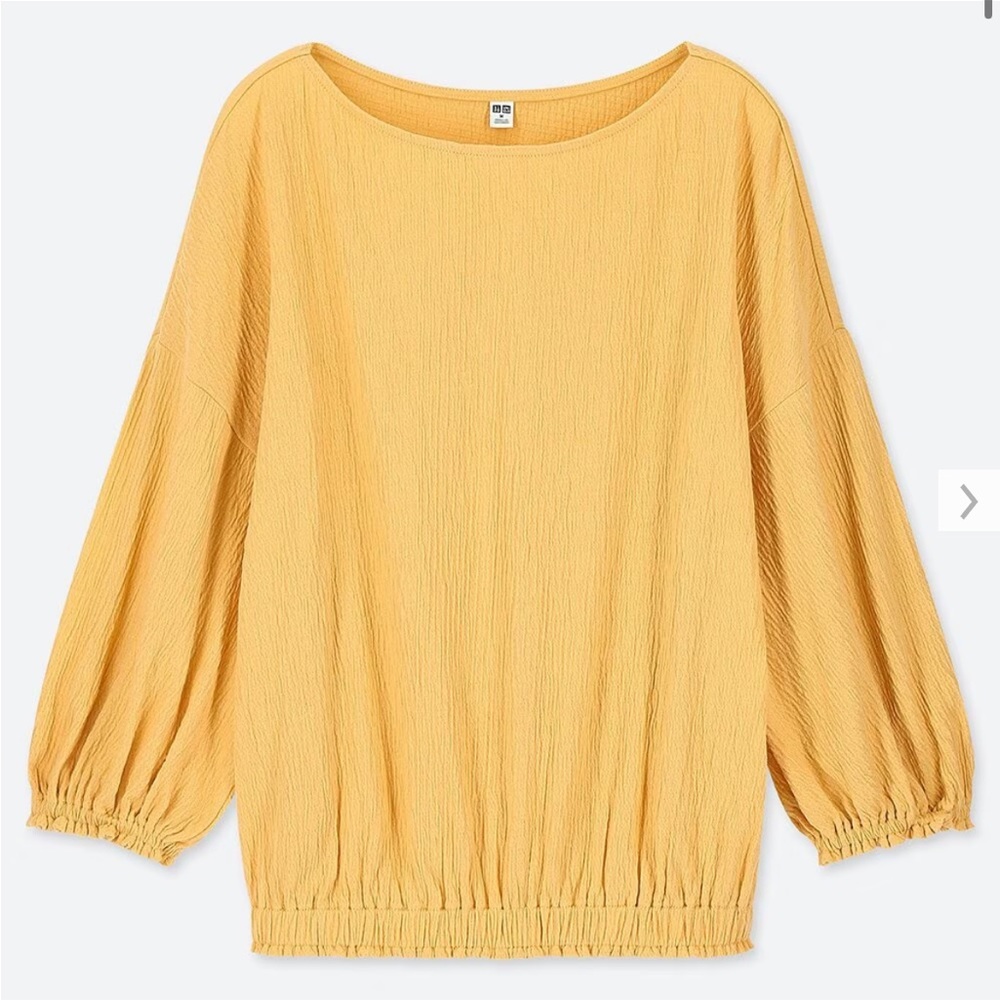 Uniqlo Yellow 3/4 Sleeve Blouse